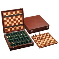 Skakksæt i luksusudgave m/brikker & æske 39x39cm – 45mm felter – Kongehøjde 78mm